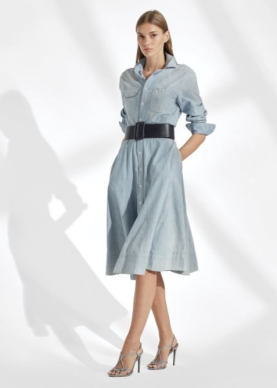 Vestido Ralph Lauren Cailyn Chambray Mulher 37912-YRJV